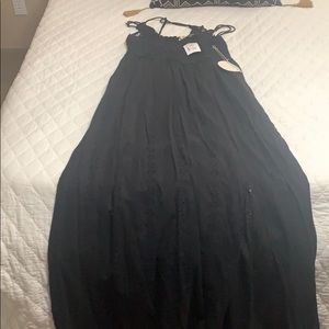 Strappy, black, slit leg dress